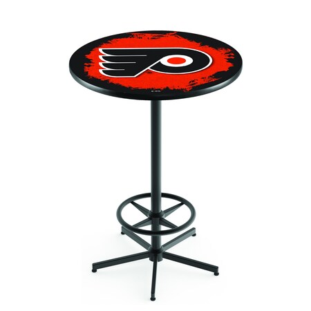 Holland Bar Stool Co 42" Black Philadelphia Flyers Pub Table L216B4228PhiFly-O